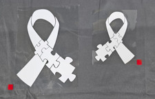 2 Autism Awareness Puzzle Sticker White for Car, Trailor, Boat,