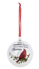 VISITOR FROM HEAVEN Memorial Cardinal Ball Christmas Ornament by Ganz