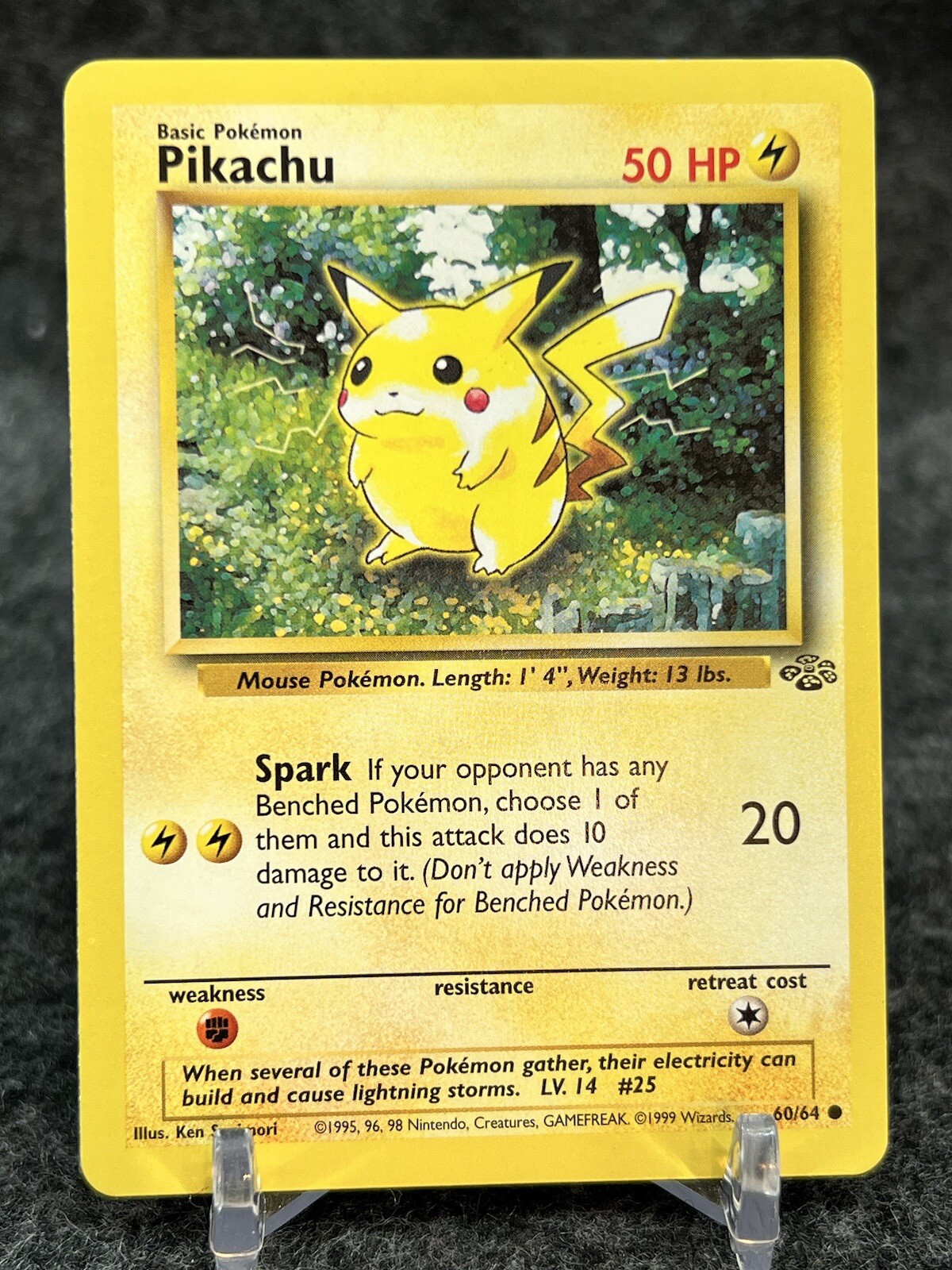 Pikachu Pokemon 1999 Jungle Unlimited Common 60/64 Near Mint 