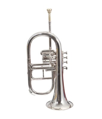 BRANDNEUES 4 VENTIL FLÜGELHORN VERNICKELT Bb FLÜGELHORN + GRATIS ETUI + M/P