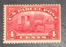 Travelstamps:1912-13 US Stamp Scott # Q4 Rural Carrier Parcel Post 4 cents MNH