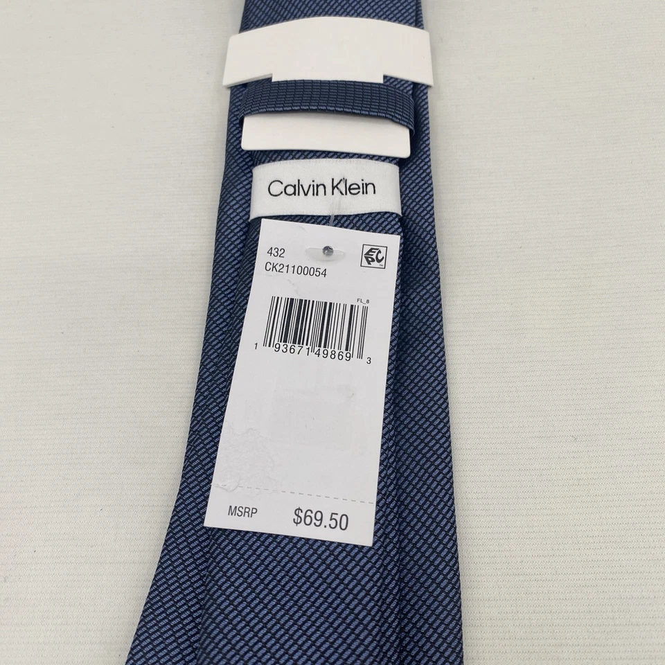 Corbata texturizada azul Calvin Klein para hombre $69,50 nueva con etiquetas Foto 4 de 4