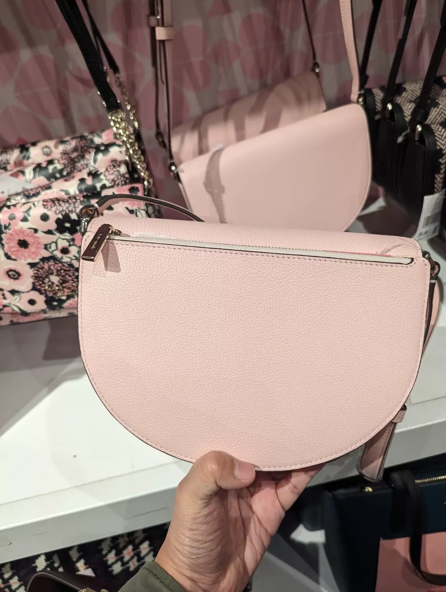 KATE SPADE LUNA CRESCENT PEBBLED LEATHER CROSSBODY PINK W/DUSTBAG K8146 NWT  $329