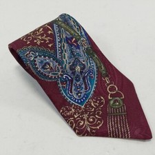 Hanover St. Mens Necktie Extra Long 100 Silk Paisley Tie Works Ltd Made in USA
