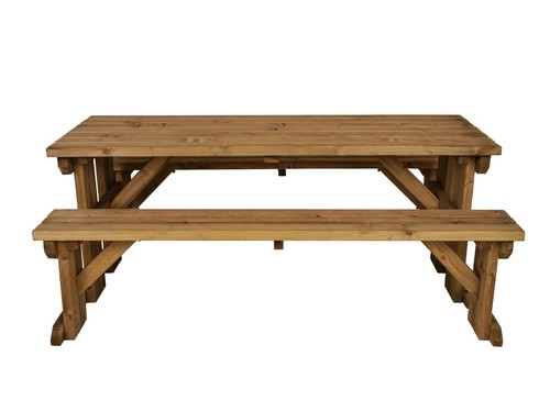 Picnic Table and Bench Set Wooden Outdoor Garden Furniture, Aspen Heavy Duty - Picture 43 of 66