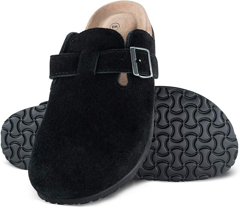 Женские сабо из замши Aquatherm, черные - Sz 8