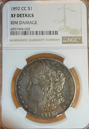 1892-CC NGC XF Details!  Morgan Silver Dollar