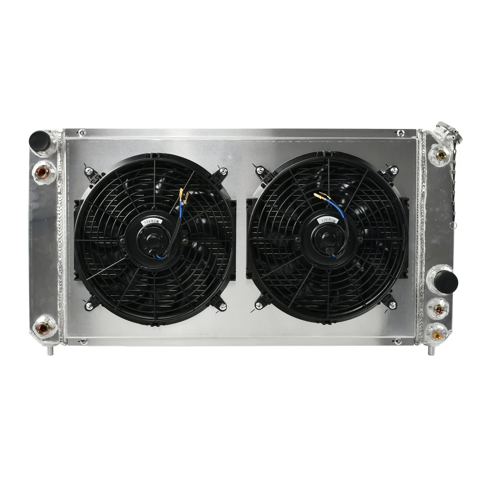 Radiador de aluminio de 3 filas + ventilador de cubierta + relé para Chevy S10 Blazer 1996-2005 4,3 L V6 Foto 3 de 4