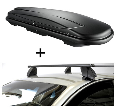 Dachbox VDPJUXT400L+Dachträger K1M für für Opel Agila B 5Türer 07-15