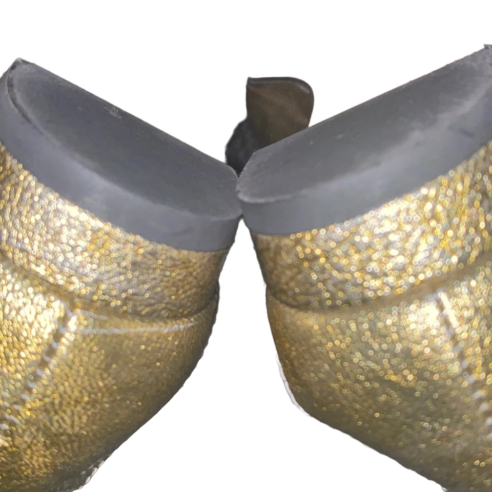 Stuart Weitzman Peek a Boo Open Toe Metallic Patent Leather Flats Size 8.5 - Image 3 of 4