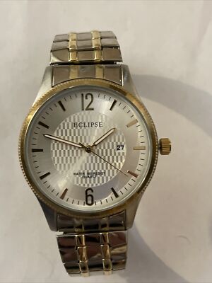 NEW LADIES' ECLIPSE SILVER TONE WATCH - DAY DATE MARKER - BBA18 NEW BATTERY!