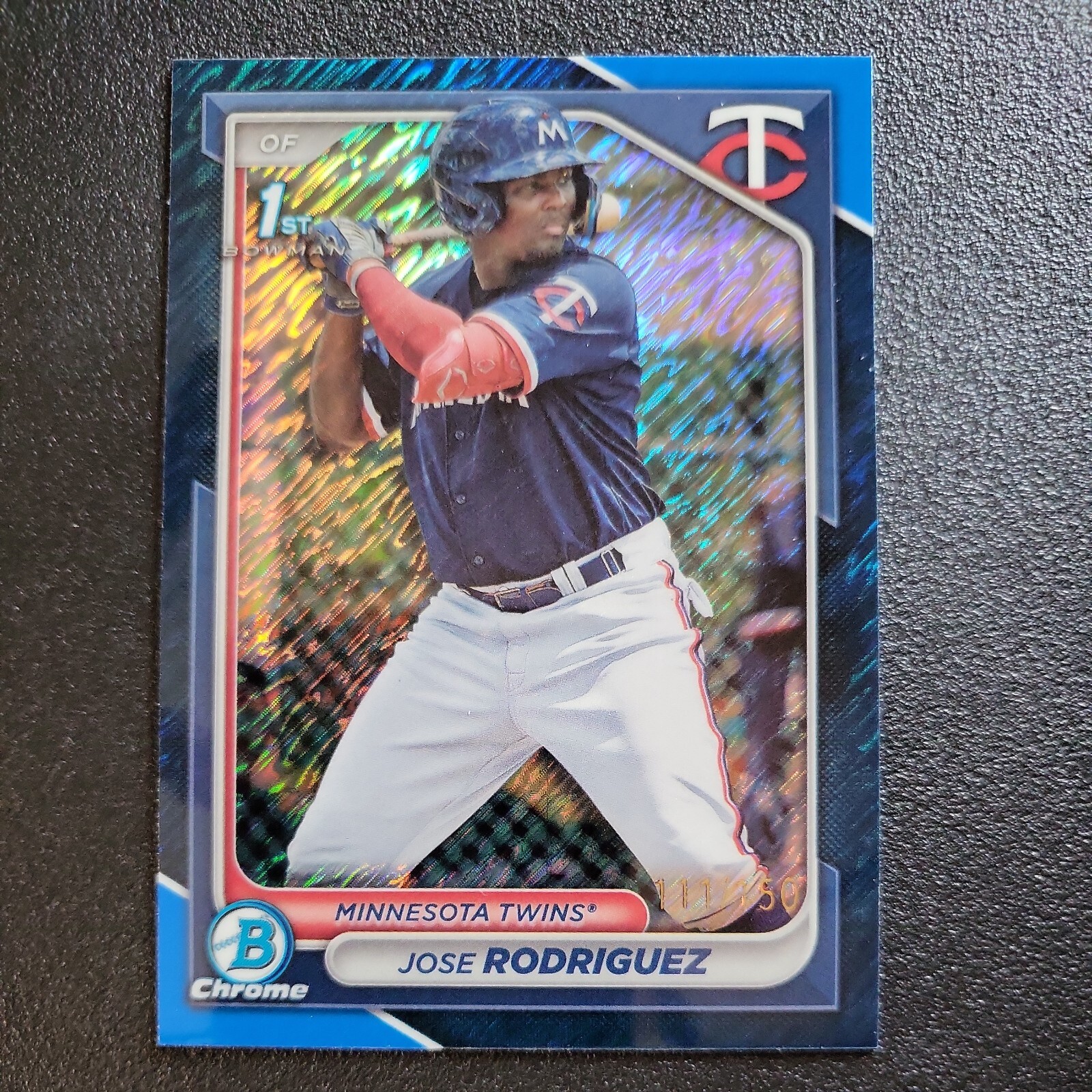 2024 Bowman Chrome Blue Shimmer Jose Rodriguez 111/150 Minnesota Twins #BCP-71