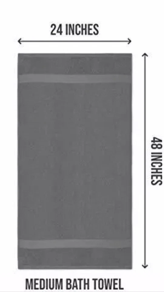 Paquete de 6 toallas de baño grandes premium de algodón de 24 x 48 pulgadas color marrón y gris. Foto 4 de 4