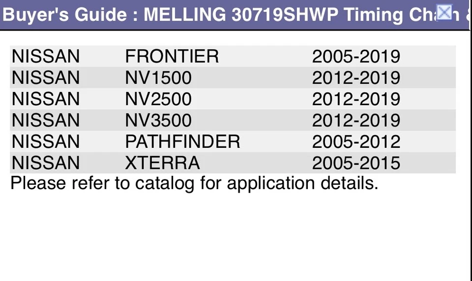 Kit de cadena de distribución y bomba de agua compatible con Nissan Pathfinder Frontier 4.0 Foto 3 de 3