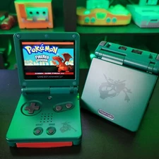 Green Nintendo Game Boy Advance GBA SP IPS V2 and Usb-C - Rayquaza