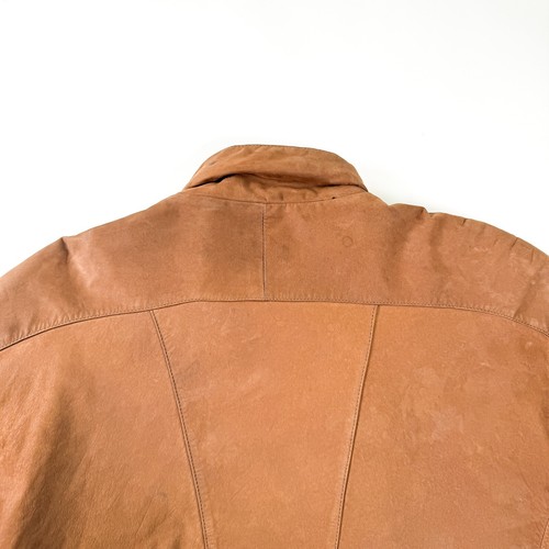 Vintage MIRAGE Transports Avions French Aviator Suede Leather Jacket 90s Brown - Picture 16 of 16