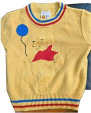 Vintage Yellow Winnie the Pooh Disney Sears Roebuck Co Sweater 3T Toddler Baby