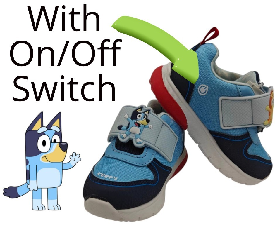 Bluey Toddler Boy SIZE 11 Light Up Slip On Sneaker BLUE Color With