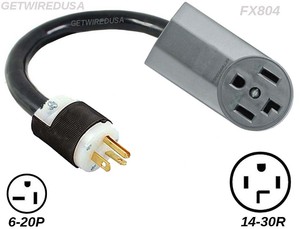 6 20p 3 Pin Plug To 14 30r 4 Prong Dryer Receptacle Electric Power