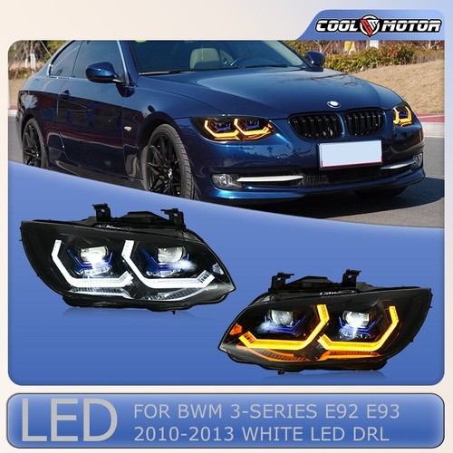 LED Sequential Headlights For BMW 3 Series E92 E93 2010-2013 Front Headlamp Pair