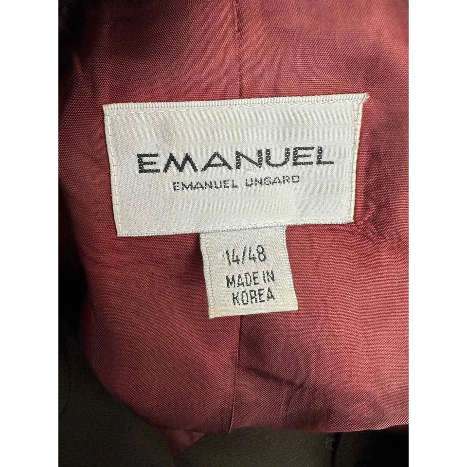 Blazer Emanuel Ungaro Vintage Marrón Tres Botones Talla 14 Foto 4 de 4