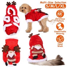 Pet Christmas Costumes Santa Dog Clothes Winter Coats Outfit Cats Small Dogs US