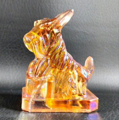 Boyd's Crystal Art Glass PRIVATE ISSUE JB Scottie Figurine *CARNIVAL* HONEYCOMB