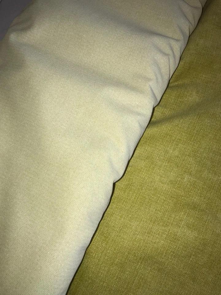 10m of Yellowy GREEN Velvet Chenille Upholstery Cushion Fabric - GRACELAND ZEST - Image 4 of 4