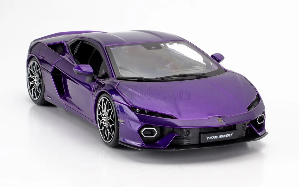 MODELLINO AUTO STATICO BURAGO LAMBORGHINI TEMERARIO 2024 VIOLA SCALA 1/18 - Immagine 4 di 4