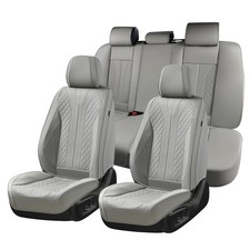 FLORICH Car Seat Covers Full Set, Leather Seat Cover for Cars Waterproof Full Co