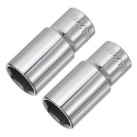 2 StüCk 3/8-Zoll-Antrieb 22Mm 6-Punkt-Tiefsteckdose, Metrisch, Stahl Mit Verchro