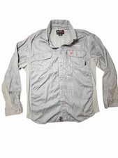 Ariat Work FR Shirt Mens Large Beige Brown Flame Resistant CAT 2 Long Sleeve