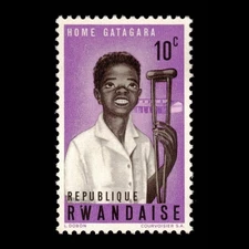 Rwanda, Scott 70, Boy with Crutch, 1964, MH, 112622