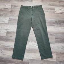 Izod Saltwater Stretch Chino Pants Flat Front 34 34x32 Green