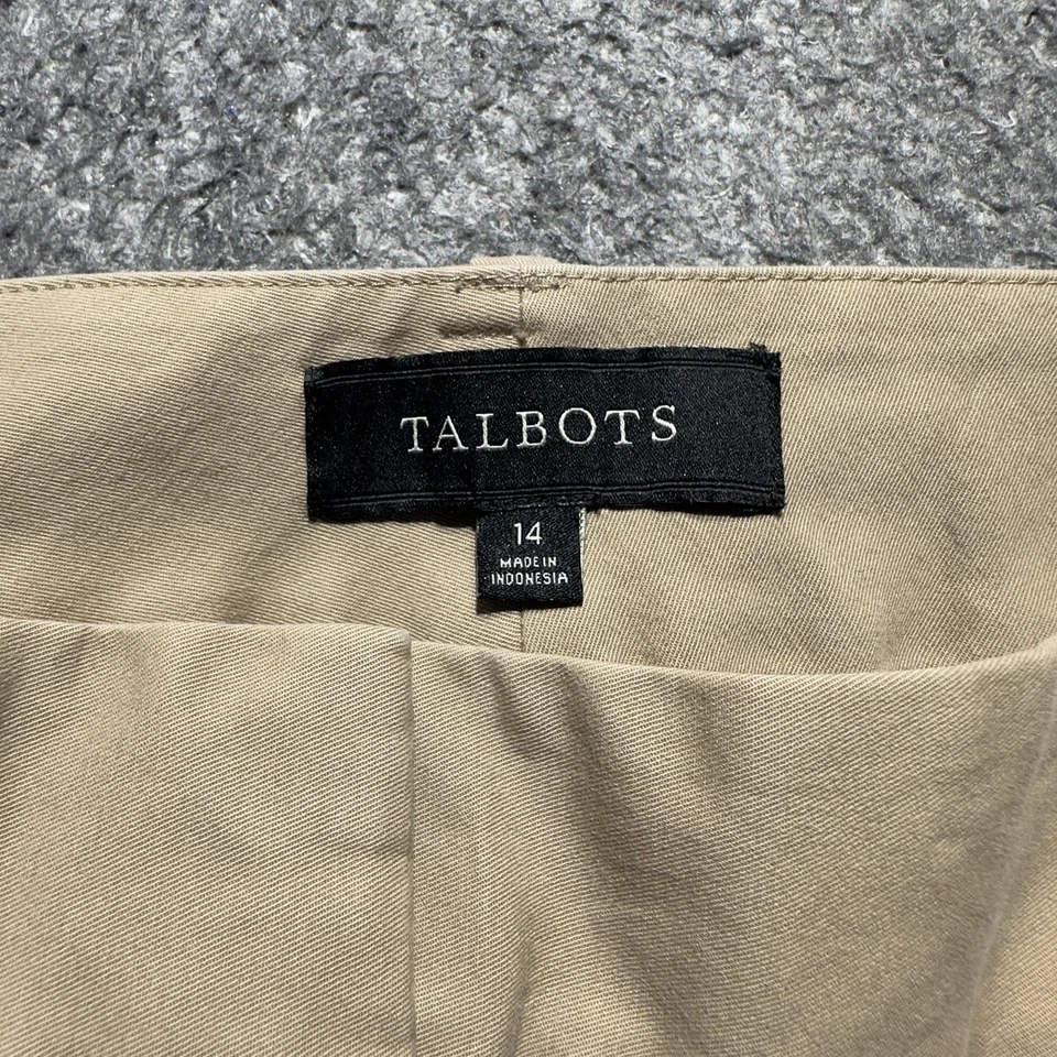 Talbots Heritage Women's Sz 14 Brown Khaki Straight Stretch Leg Pants - Image 3 of 4