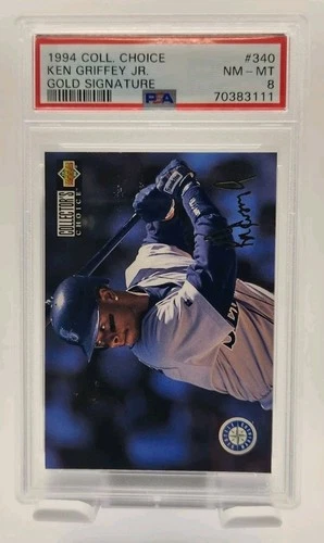 1994 Upper Deck Collector's Choice  Ken Griffey Jr #340 - Gold Signature - PSA 8