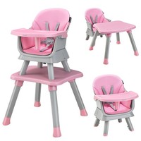 6 IN 1 Baby High Chair Toddler Feed Chair w/ Cushion Kids Block Table & Stool