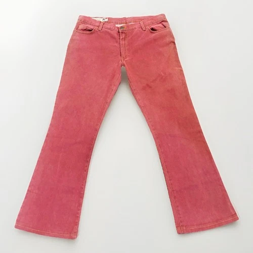 Marlboro Classics Moleskin Flare Leg Pants Burgundy Red Made in Italy 33x29