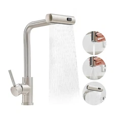 Kitchen Faucet with Pull Down Sprayer Waterfall Single Hole Single Handle Sta...