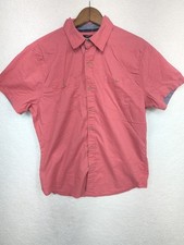 Lee Men's Slamon Pink Regular Fit Stretch Double Pocket Button Up Polo Shirt L