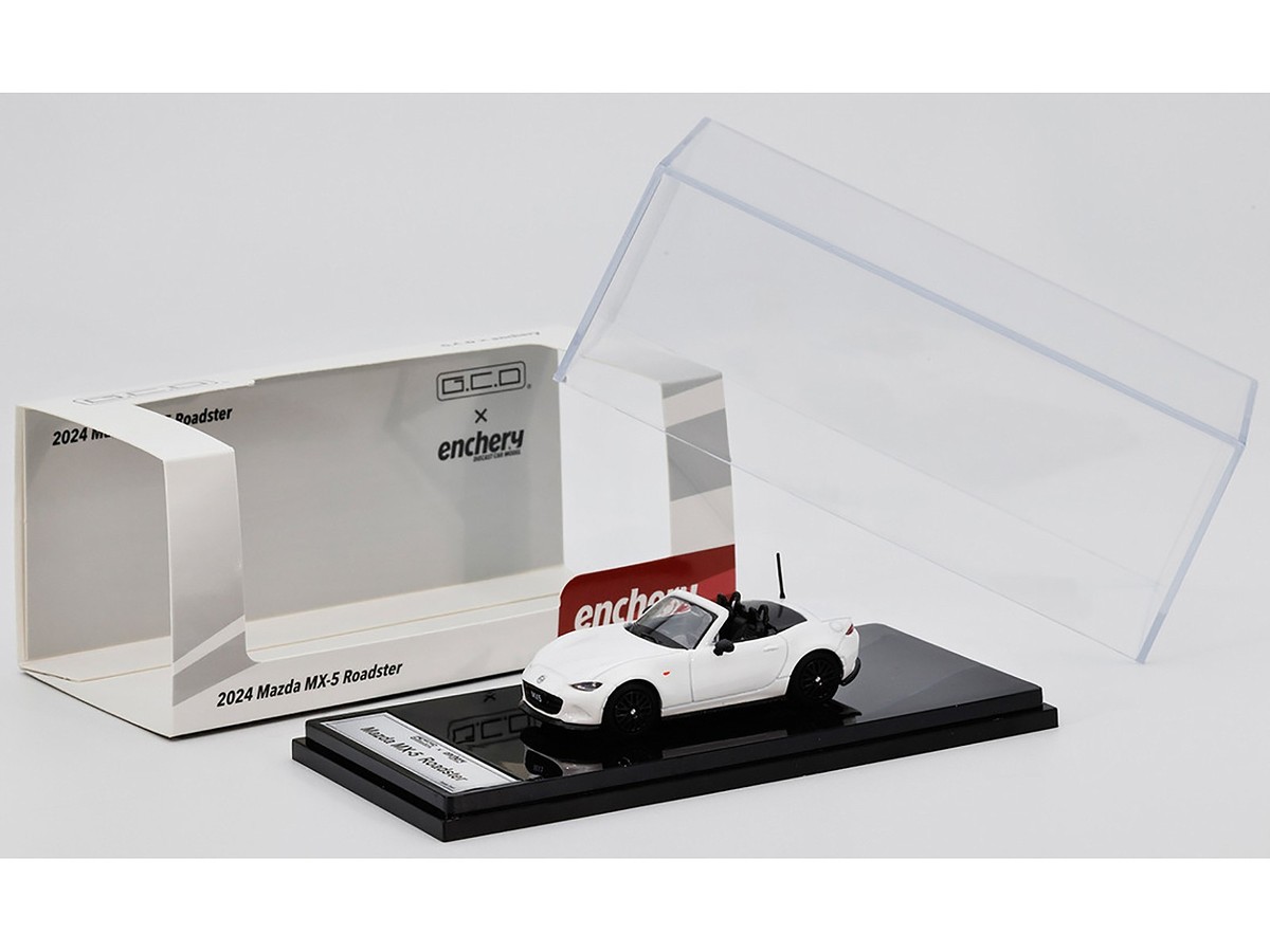MX-5 ND 1/64スケールミニカー 2024 MAZDA MX-5 ROADSTER WHITE 1/64 DIECAST MODEL CAR BY GCD X