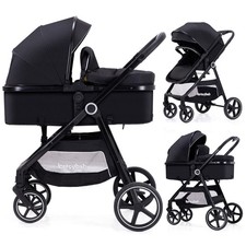 Lortsybab 2-in-1 Baby Stroller Folding Infant Pram Reversible Seat Toddler for 0