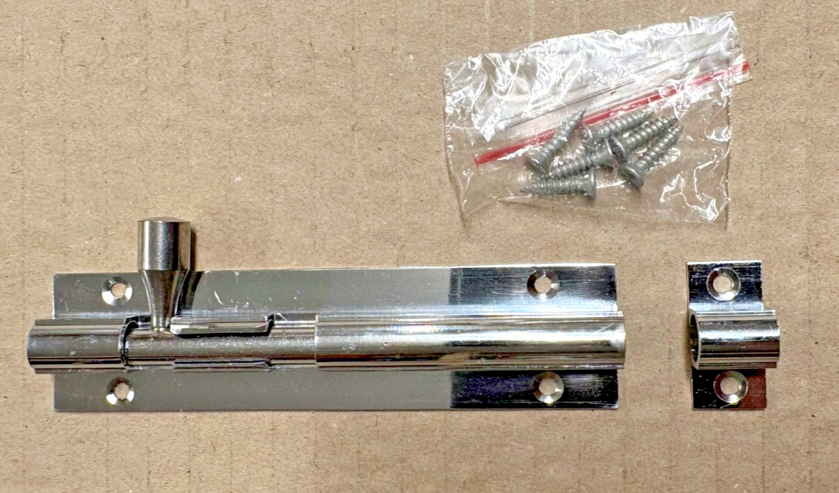 GEORGE BOYD BARREL BOLT STRAIGHT 100MM CHROME PLATED - OLD STOCK