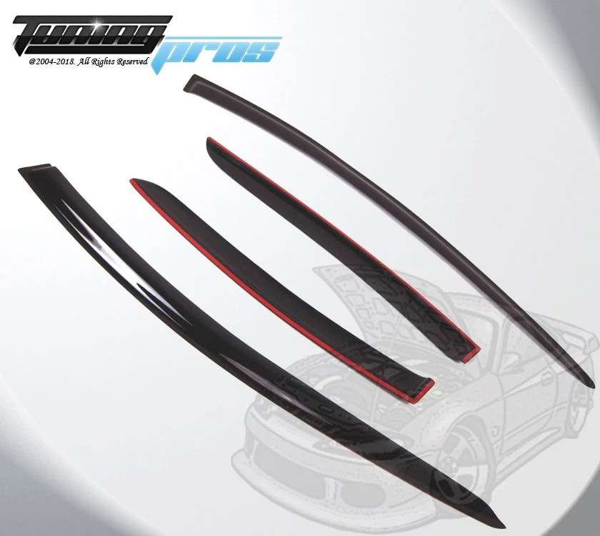 Juego de 4 viseras protectoras de lluvia para ventana exterior negra para Toyota Prius C 2012-2015 Foto 2 de 3