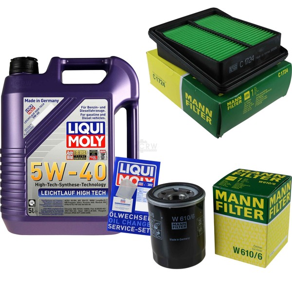 Mann Inspektionspaket 5L Liqui Moly 5W-40 FüR Honda Jazz II 1.3 Idsi 1.3I-Dsi-image