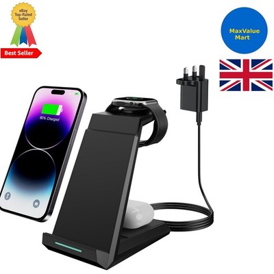 Wireless Charger 3 in 1 Kabellose Ladestation für iPhone 15/14/13/12/11 und