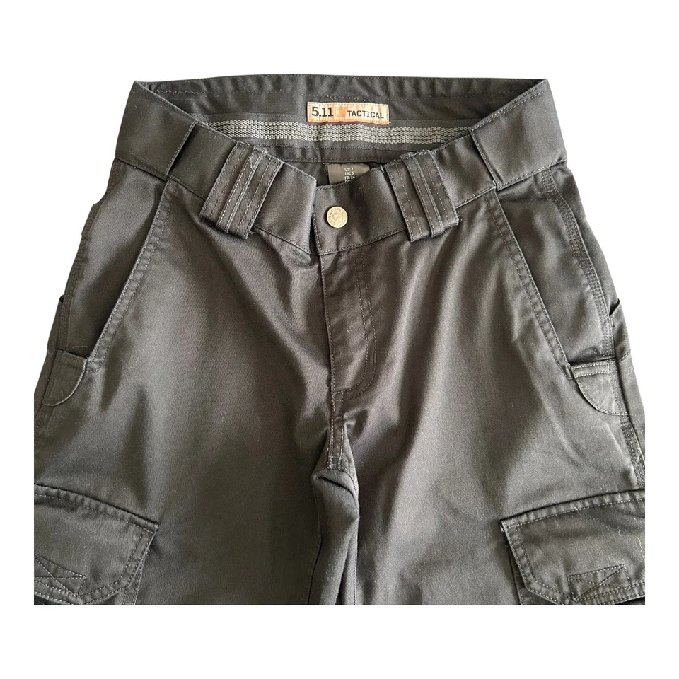 5.11 Tactical Cargo Pants Women's Size 2 Black Utility Outdoor Workwear 28x29 - Image 3 of 4