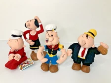 4 -Vintage Popeye Stuffins Plush CVS 1999 Popeye, Olive, Wimpy, Sweet Pea w/Tags