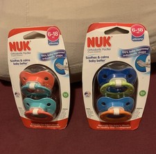 2-Pack of NUK Latex Orthodontic Pacifiers for 6-18 Months, BPA Free