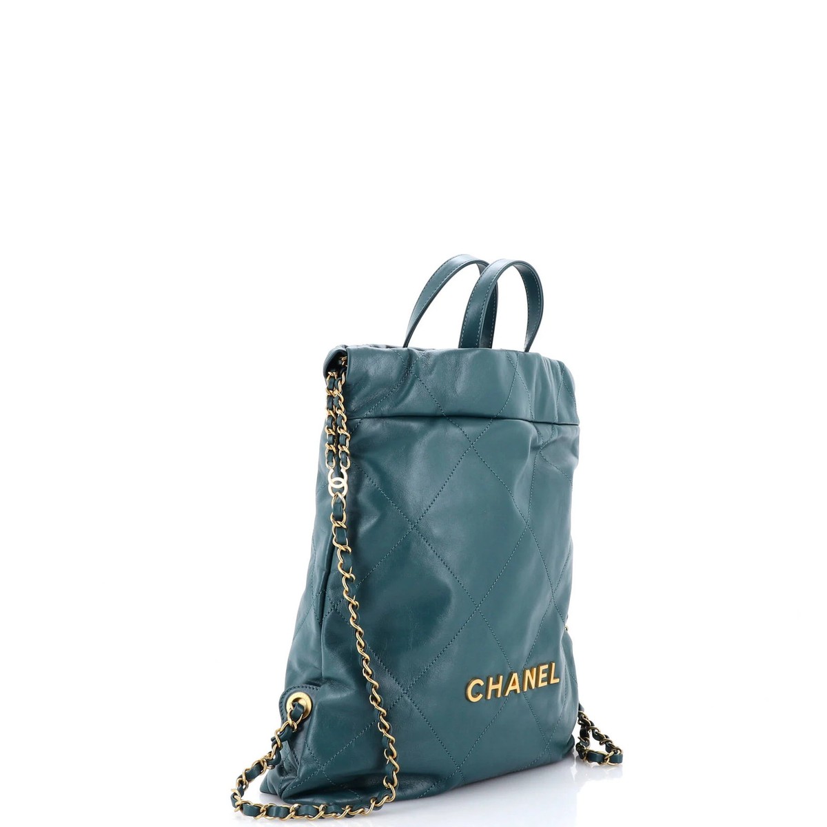 Chanel 22 Chain Backpack Quilted Calfskin Medium | eBay